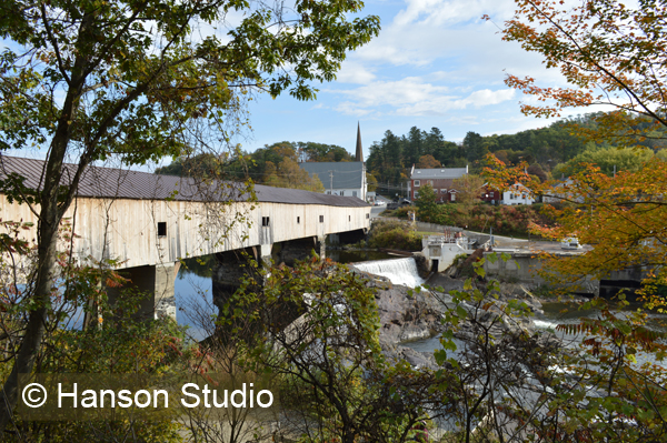 Bath, NH - Bath Bridge Side with Foliage - Fall